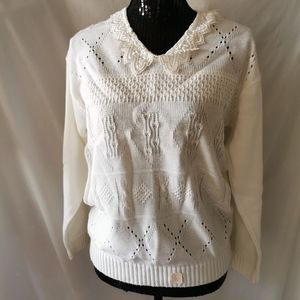 Vintage 80's Grace Cream Sweater Size Small